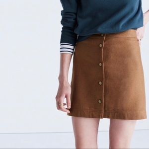 Madewell Wool Button Front Skirt